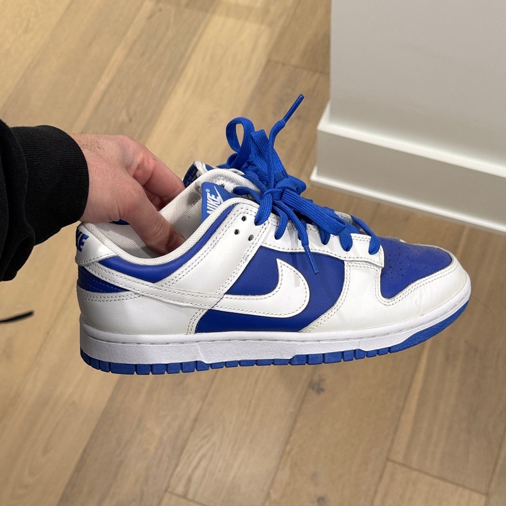 Nike Royal Blue and White Low-Top Sneakers
